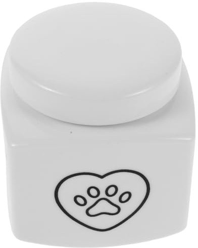 YARNOW Urna para Cenizas de Mascotas de Cerámica en Color Claro Diseño de Corazón y Huellas, Capacidad 500 Ml, Caja Conmemorativa para Perros y Gatos, Soporte para Cenizas Resistente