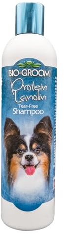 Bio-Groom Protein Lanolin Hundeshampoo - Sulfatfrei und Tränenfrei - Ausspülen ohne Rückstände - Mit Sojaprotein - Konzentrat 1:4 - Verdünnt 1.7 L - Bis zu 53 Hundewäschen - 355 ml