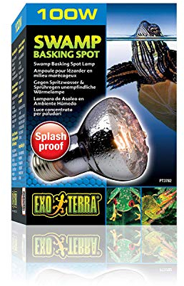 Exo Terra Swamp Basking Spot, ideal für Aqua- und Feuchtterrarien, gegen Spritzwasser und Sprühregen unempfindliche Wärmelampe, R20, 75W, Fassung E27