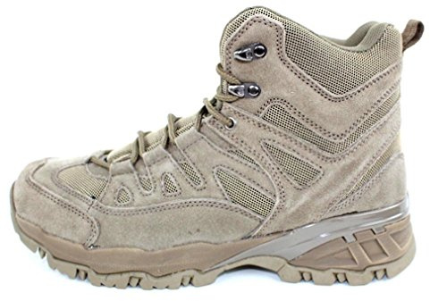 Mil-Tec Squad Stiefel 5 Inch • Taktischer Halbstiefel mit Speed-Lace-System & Zehenkappe • Atmungsaktiver Wildlederstiefel mit EVA-Sohle • Rutschfestes Profil für Outdoor & Arbeit