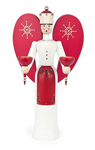 Dregeno Seiffen Engel farbig lasiert - 28cm / Weihnachtsengel - Original Erzgebirge Engel