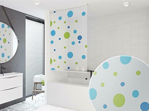 KS Handel 24 MAßANFERTIGUNG HALB-Kassetten DUSCHROLLO Modell Sylt Weiss BLAU GRÜN! DUSCHVORHANG LÄNGE UND BREITE NACH Wunsch!