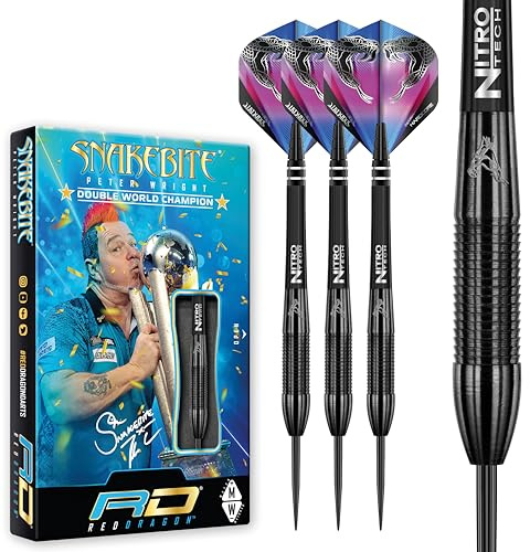 RED DRAGON Peter Wright Snakebite 3: 22g oder 26g Tungsten Darts mit Flights und Schäfte
