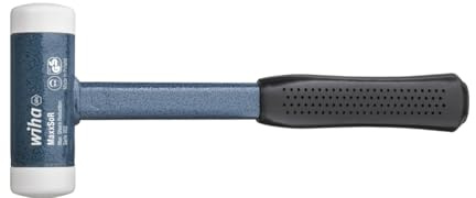 Wiha Martillo de cara blanda sin contragolpe, muy duro con tubo de acero, cabezal redondo 60, 375 mm (39022)
