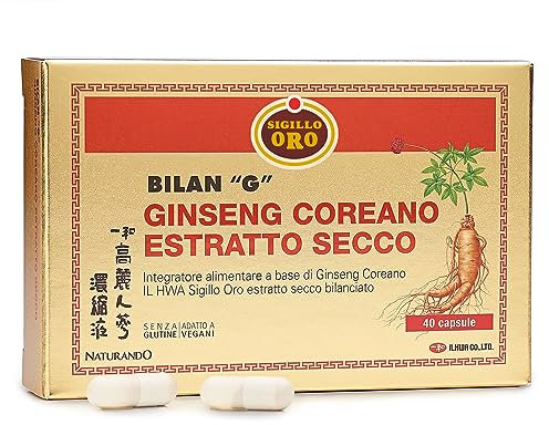 Naturando Bilan G Complemento Alimenticio A Base De Ginseng Sello Oro y Vitamina E en Extracto Seco - 40 Cápsulas