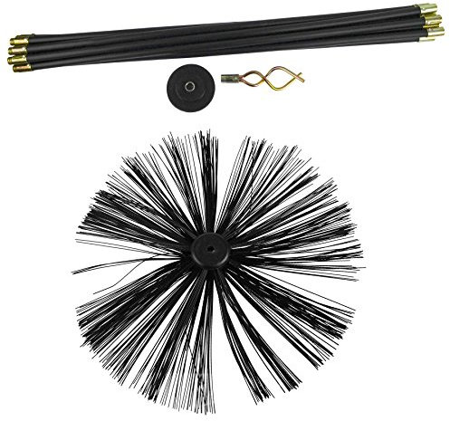 AB Tools 400mm Chimney Sweeping Brush & 9m Drain Rod Plunger Worm Screw TE080_TE744