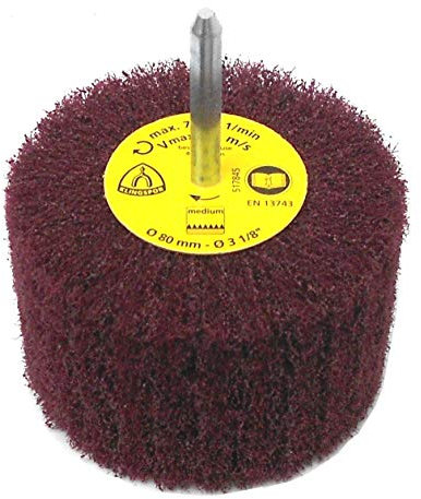 Klingspor NFS 600 Fächerschleifer/Lamellenschleifer | 80 x 50 mm (Schaftdurchmesser: 6 mm) | 1 Stück | Körnung: medium (P120) / mittel