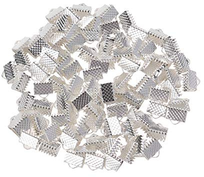 Supvox 100 Stück 8Mm Bandklemmen Endkappen Silber Crimp Verschluss Für Armband Bandenden Schmuck Diy Zubehör