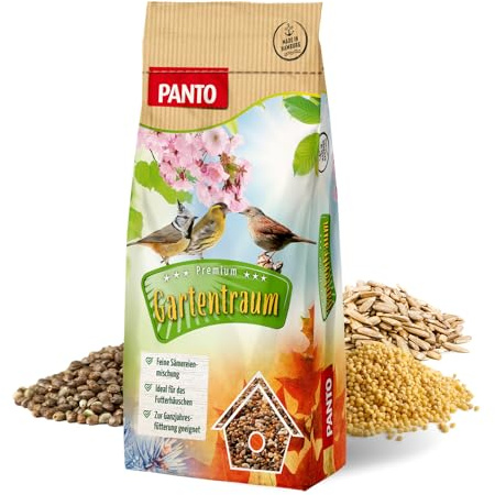PANTO Gartentraum Sämereienmischung 25 kg – Wildvogelfutter ganzjährig | Bunte Sämereienmischung für Futterhäuschen & Futterspender – abwechslungsreiche Wildvogel-Mischung ganzjährig