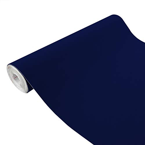 DecoMeister Klebefolie Möbel 45x100 cm | Selbstklebende Möbelfolie in Veloursoptik | Folie für Möbel ideal zum Renovieren von Schränken, Tischen | Klebefolie nach Maß für DIY-Projekte | Blau