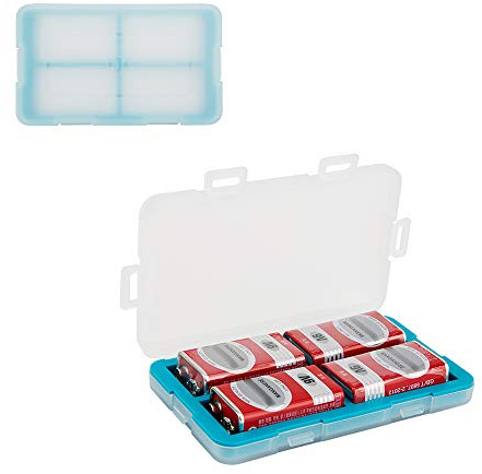 JJC Caja de almacenamiento de 4 ranuras de plástico duro para 4 baterías de 9 V
