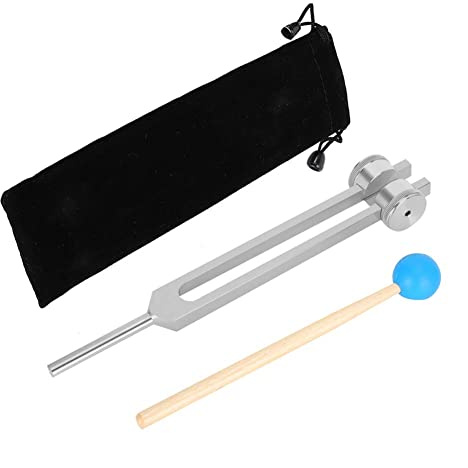 111-Hz-Stimmgabel, Meditations-Tuning, Chakra-Energie-Diagnose-Kit, Frequenzgenerator aus Aluminiumlegierung mit Taylor-Schlaghammer für DNA-Reparatur (Silber)