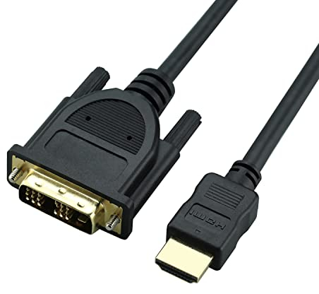 Rulykar HDMI to DVI Cable (10FT, High-Speed, Bi-Directional Adapter Male to Male, DVI-D 18+1, 1080p,) - Compatible with Raspberry Pi, Roku, Xbox One, PS5/PS4/PS3, Graphics Card