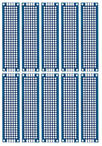 sourcing map 10er Pack PCB Leiterplatte Beidseitig Schaltung für DIY Löten 20mmx80mm Blau