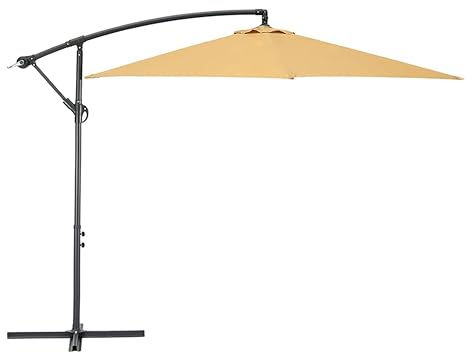 Hortan Enrico Coveri Ombrellone Decentrato Diametro 3 Metri con Palo Laterale, Struttura in Acciaio E Chiusura a Manovella per Arredo Esterno, Giardino e Terrazzo