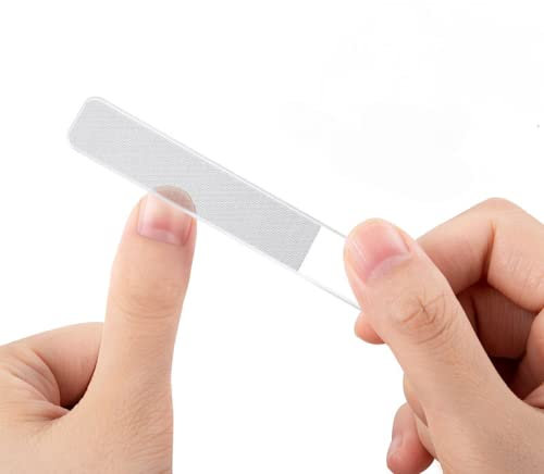 Lime à ongles en verre transparent Nano avec boîte pour poncer les ongles