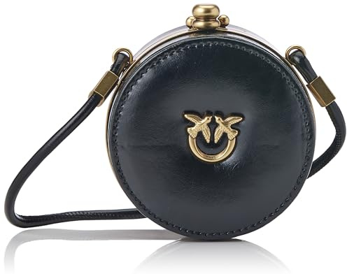 Pinko, MINI CLUTCH Kalbsleder Shiny Vint Damen, Einheitsgröße, Z99q_schwarz-antique gold, Einheitsgröße