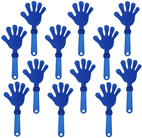 ZCYSRLQIN 12 Pcs Royal Blue Hand Clappers 7.5 Inch Clappers Noisemakers Noise Makers Party Favors Plastic Clapper Sporting Events Cheers Ball Dance Basketball Football Noisemakers（Royal Blue）