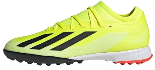adidas X Crazyfast League Turf Boots, Scarpe da Calcio Unisex-Adulto, Solar Yellow/Core Black/Cloud White, 44 EU