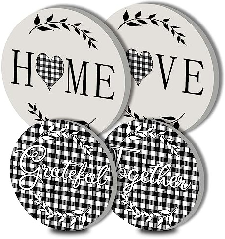 Home Love Round Metal Hob Covers 4-Piece Stove Plate Cooker Hob Covers for Electric Cookers Top Burner Gas Range Oven Protector Kitchen Tools Accessories Modern Cooktop Kitchen Decor