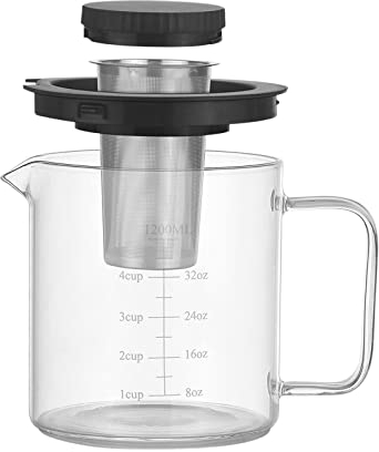 ZAANU Kaffeekanne Perkolator Französische Kolbenpresse Kanne Teebereiter Perkolator 1200ML Borosilikatglas Kaffeekanne Perkolator/1467