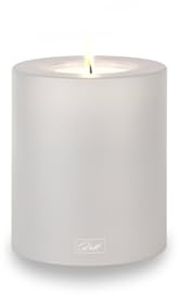 Qult Farluce Trend Cloud Grey ∅ 8 + 10 cm • Teelichthalter in Kerzenform • Kerze • Kunststoffkerze in Kerzenoptik • Teelichtkerze mit Teelichteinsatz • inkl. Teelicht (Ø 10 H 12 cm)