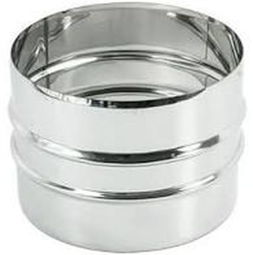 Rohrmanschette männlich/männlich aus Edelstahl für Rauchrohre D80mm (INOX D 200mm)