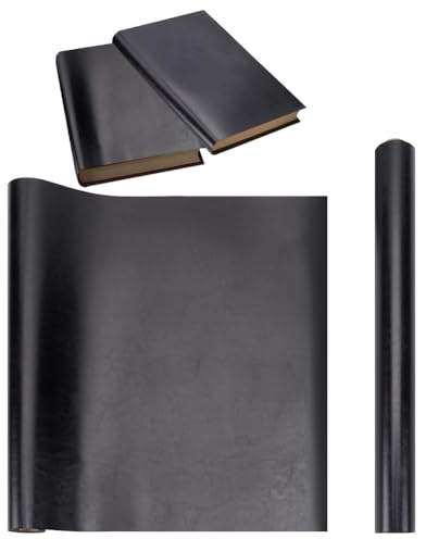 OLYCRAFT 120 x 43 cm de piel sintética negra para encuadernación de libros, cubierta de libro de 0,7 mm de grosor, cubierta de libro de piel sintética similar a la piel para encuadernación de libros,