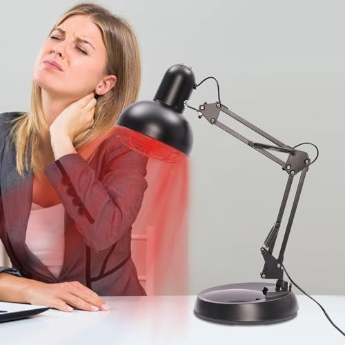 CuCummoo Rotlichtlampe 150W 220V, Wärmelampe Infrarotlampe zur Behandlung für Menschen mit Gelenk- und Muskelschmerzen, Bodybuilder, Büroangestellte und Senioren