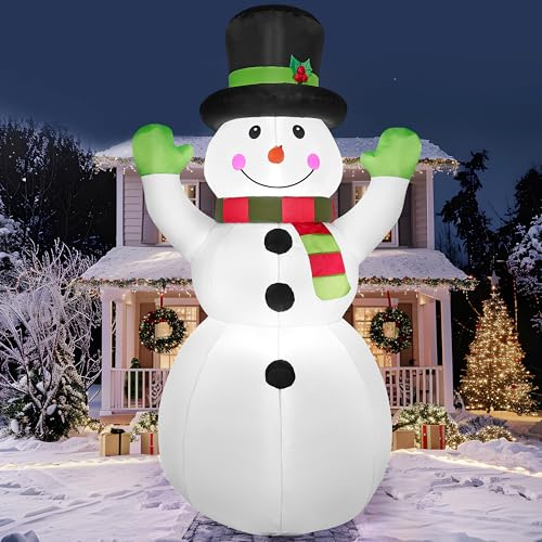 Joiedomi 6 ft aufblasbare Weihnachts-Schneemann-Außendekoration, aufblasbare Schneemann für Weihnachtsfeier, Shinny für Party drinnen, draußen, Hof (klassischer Schneemann)