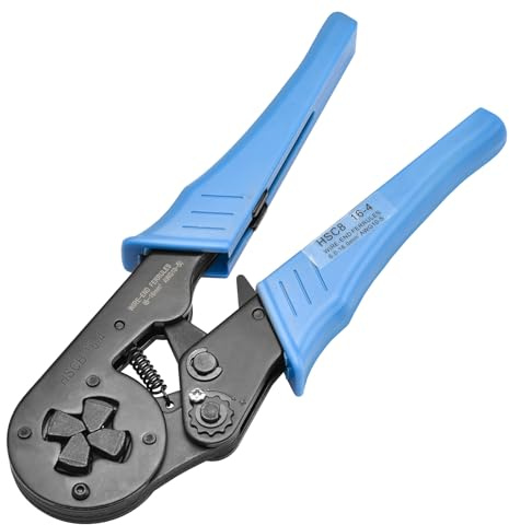 Heschen Crimptång HSC8 16-4, mini självjusterbart krympverktyg, använd för 6,0-16,0 mm² (10-5 AWG) kabeländfodral, blå