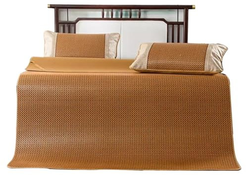 AMYSTY Sommer-Schlafmatte Sommer-Kühl-Isomatte Sommer Isomatte Rattan Faltbare Matte Atmungsaktive Matte Kühlung Isomatte Für Bett Bambusmatten-Bett Sommerschlafmatte(1 * 1.9M/39 * 74in)