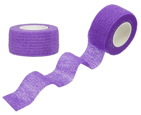 PATIKIL Ruban Adhésif de Sport, Lot de 2 Rouleaux de 4,5 Mètres x 2,5 cm, Bande Élastique Respirante pour Prévenir les Frottements des Doigts Lors du Golf, du Baseball, Violet