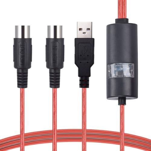 USB-MIDI-Kabel, USB-zu-MIDI-Schnittstellenkabel, 5-poliger MIDI-zu-USB-Kabeladapter, MIDI-Schnittstelleneingang zu USB-Kabeladapter für Musik-Keyboard, Klavier und PC-Laptop –