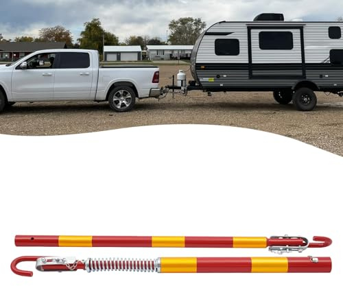 5 Tonne Recovery Tow Bar, ERnonde Tow Towing Pole Trailer Bar, Iron Towing Bar Spring Damper, for Repair Shops, Households, Factories, 2 Sections