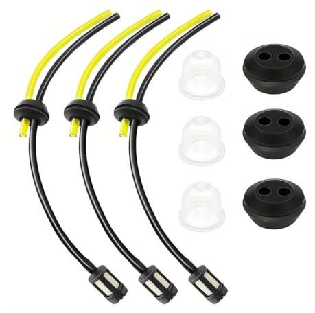 WUSJCOF 3 set Kit di filtri per benzina universale, tubo del carburante, guarnizione per tubo della benzina, Primer Bulb, guarnizione in gomma, per tosaerba, soffiatore, tagliaerba, tagliabordi