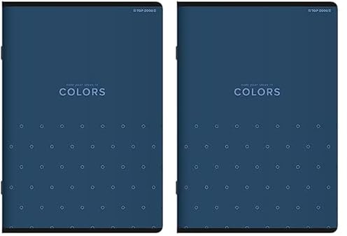 Top-2000 Notizbuch/Heft, DIN A5 kariert mit Rand, je 60 Blatt, 70g-m² Papier, Softcover 1er-Pack, Blau (Packung mit 2)