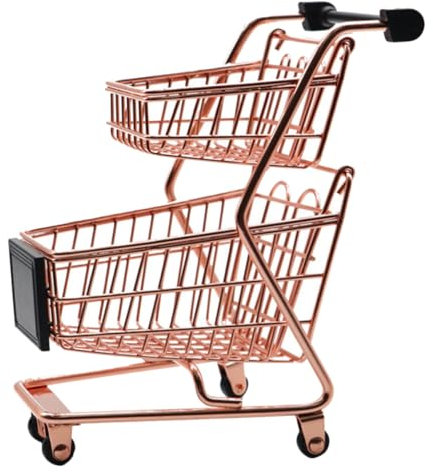 KOMBIUDA Mini Chariot De Courses pour Rangement Chariot Utilitaire pour Jouet De Décoration pour Bureau Et Salon