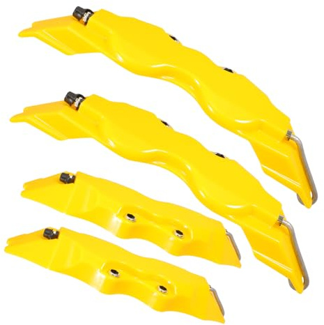 TIDTALEO Copri Pinze Freno Gialli 3d Set 2 Pezzi Coprimozzi Ruota Anteriori e Posteriori Per Auto Protezione Completa Compatibile Veicoli Standard e Da Corsa