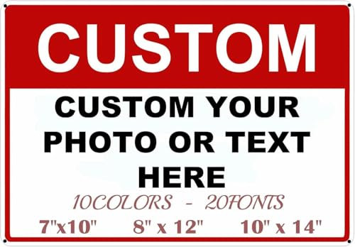 Custom Metal Sign – Personalised Outdoor Aluminium Sign, Weatherproof Plaque for House Number, Gate, Garden or Workshop