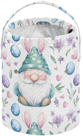Niedliche Zwerge, bunte Eier, Osterkörbe, Häkelgarn-Tasche, tragbare Stricktasche, Häkeltasche, Mini-Garn-Aufbewahrungstaschen für Häkelprojekte, zum Aufbewahren von Knäueln, Nadeln, Zubehör