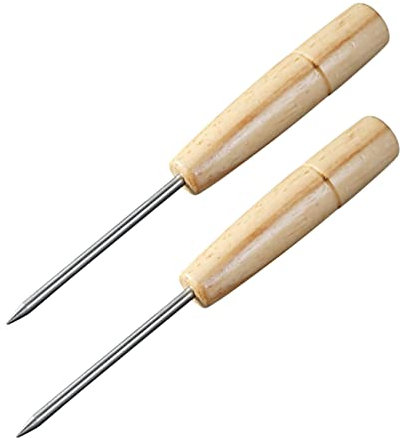 LAPYAPPE 2stücke Edelstahl Eispickel Mit Holzgriff Tragbares Eiswerkzeug Für Bars Küchen Und Camping Für Schnelle Zerkleinerung Von EIS Und Effiziente Nutzung Der Gastronomie