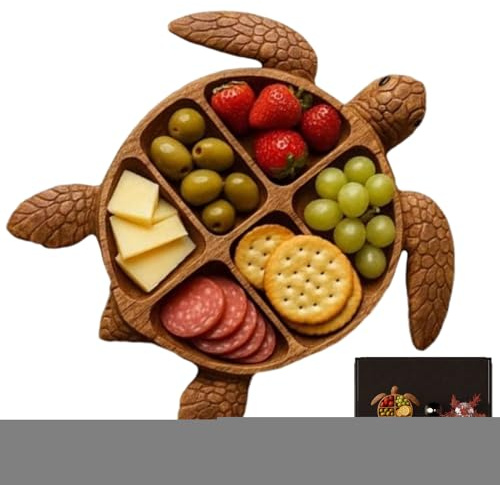 Planche à charcuterie en bois, plateau à charcuterie tortue | Plateau de service en bois | Assiettes de service en bois, assiettes à goûter, décoration de table pour maison, pendaison de crémaillère