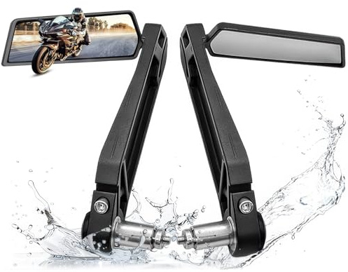 Motorrad Spiegel, Universal Lenkerendenspiegel 360°Drehbar, Aluminiumlegierung Motorradspiegel Für 13-21 mm Innendurchmesser Scooter, E-Bike, ATV, Moped