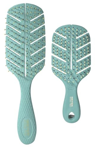 Beter - Pack Spazzola Detangling Natural Fiber Grande e MINI, Spazzola Districante e Anti-Tiraggi, Materiali Sostenibili e Vegani, Denti, Per Tutti i Tipi di Capelli, Edizione Limitata Estate 2025