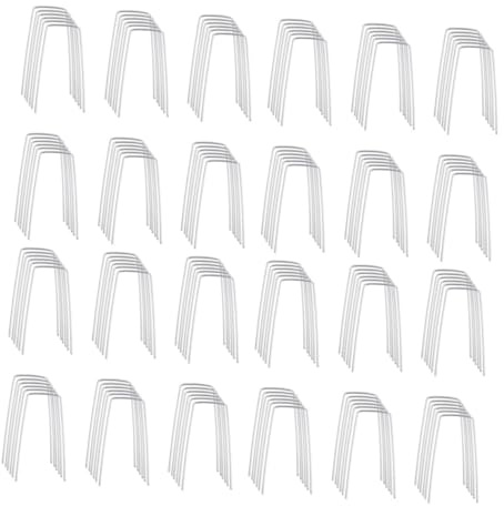 BCOATH Lot de 100 Clous en u Galvanisés 2,5 Mm x 40 Mm x 100 Mm pour Fixation Pelouse Jardin Extérieur Piquets De Sol Métallique Robuste