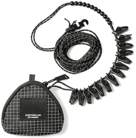 Generico Cordel De Exterior | Resistente a la intemperie Reflectante con,Secadora de Viaje y Hogar,Para Ropa Senderismo Interior Exterior Casa Hotel