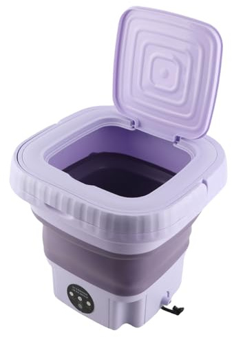 Solinder Mini Lavatrice Pieghevole per Lavatrice Portatile da 11 Litri, Automatica con Secchio in ABS PP con Tubo di Drenaggio, Adatta per Appartamento da Viaggio in, Dotata di (Spina europea)