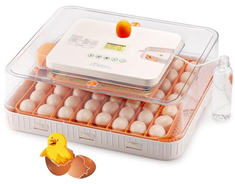 iPettie ProHatch56 Egg Incubator for Hatching Eggs with Automatic Egg Turning & Humidity Temperature Control, 56 Eggs Capacity for Chicken Eggs, Duck Eggs, Quail Eggs, Temperature Alarms