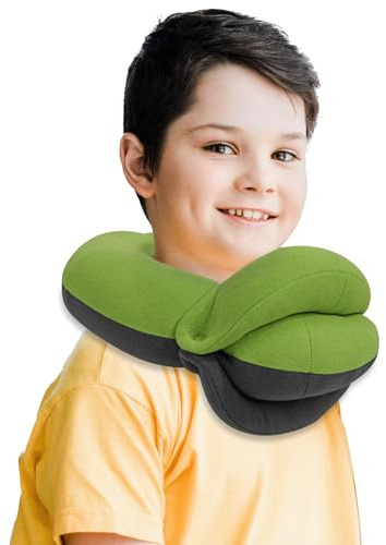 BUYUE Cuscini da viaggio per bambini per aereo, supporto per la testa a 360°, essenziali per dormire per ragazzi, volo lungo, morbido cuscino per il collo per viaggiare nel seggiolino auto, (S